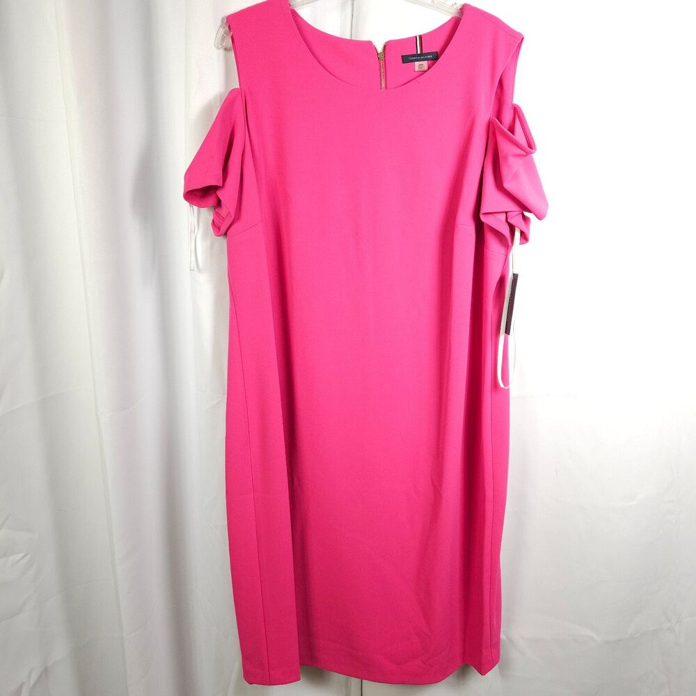 Tommy Hilfiger Women's Pink Cold Shoulder‎ Sheath Dress 20W NWT